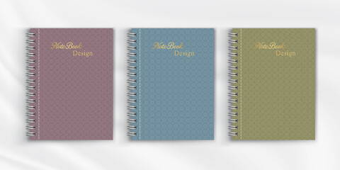 Naklejka na ściany i meble Set of geometric pattern notebook cover. Background design for decorative,magazine,scrapbook, diary.Vector illustration.Eps10