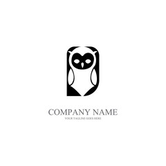 simple animal night owl free vector logo icon