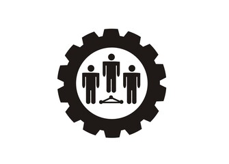 Social engineering  simple illustration in black and white.