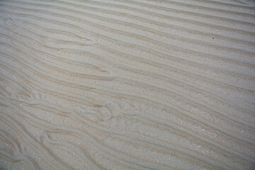 Ripples in a sandy beach along the ocean, river or lake