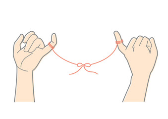 運命の赤い糸リボン