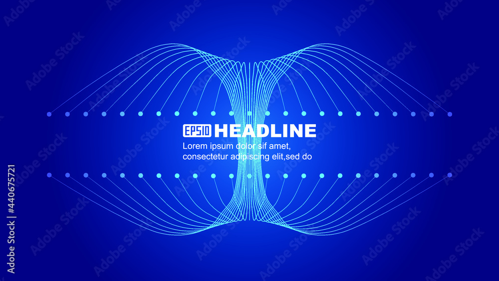 Poster dot-line connection abstract graphics network connection big data conceptual background.