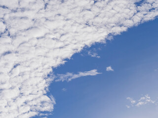 Fototapeta premium Beautiful clouds with blue sky background. Nature weather, cloud blue sky