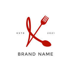 Initial K Fork and Spoon