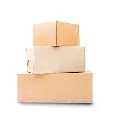 Cardboard boxes in the stack isolated