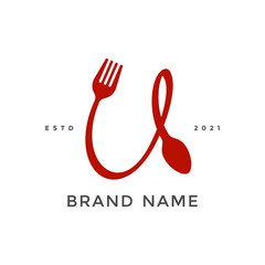 Initial U Fork and Spoon © Snaidjer