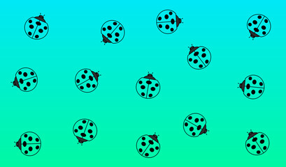Green ladybugs pattern