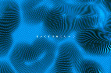 Background with convex forms. Grid surface with ripples and reflections. 3d dynamic vector illustration.