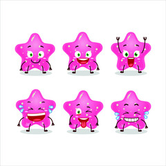 Cartoon character of jelly sweets candy star pink with smile expression. Vector illustration