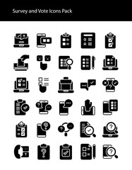 survey and vote glyph solid icons
