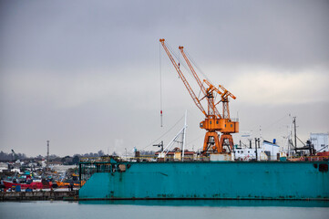Obraz premium Cranes in Mar del Plata port
