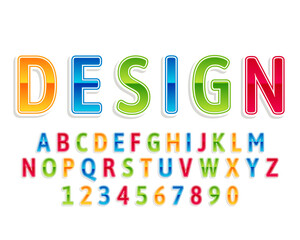 decorative colorful Font and Alphabet