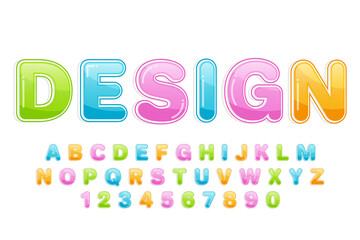 decorative colorful Font and Alphabet