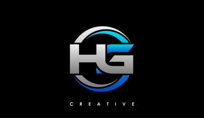 HG Letter Initial Logo Design Template Vector Illustration - obrazy, fototapety, plakaty