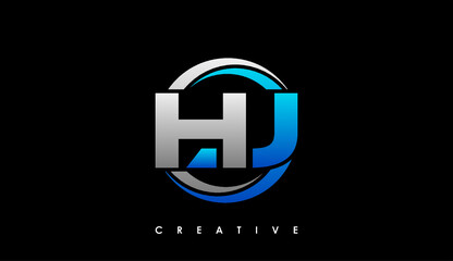 HJ Letter Initial Logo Design Template Vector Illustration