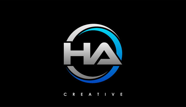 HA Letter Initial Logo Design Template Vector Illustration