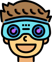 glasses color outline icon