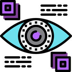 eyetap color outline icon