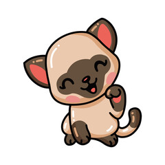 Cute little siamese cat cartoon