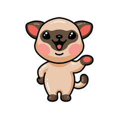 Cute little siamese cat cartoon standing