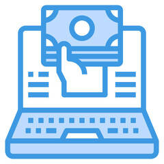 Payment blue outline icon