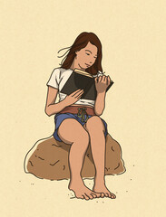 girl who read a book