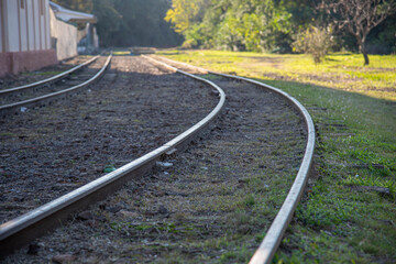 Railroad tracks from an old train station in Brazil