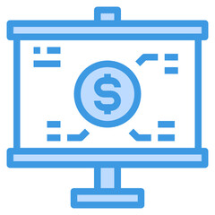 Presentation blue outline icon