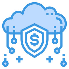 Security blue outline icon