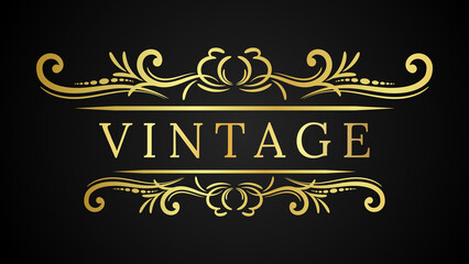 Vintage Frame Luxury And Classic With Gradient Gold