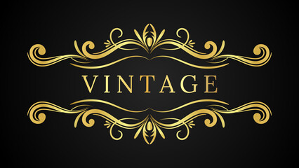 Vintage Frame with golden ornament