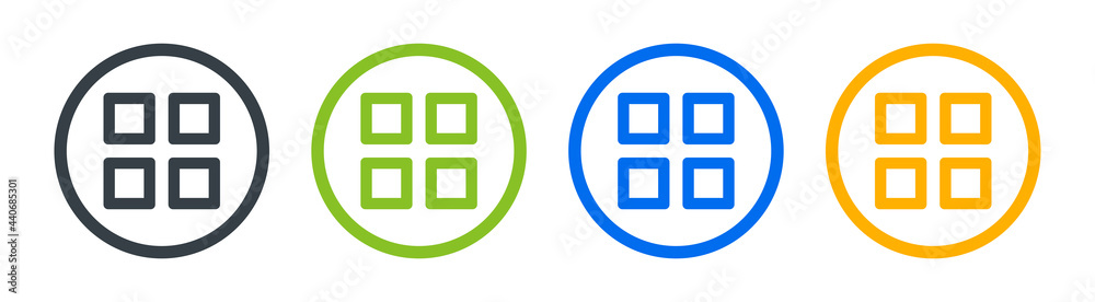 Aufkleber Set icons menu for apps or application isolated on white background. Collections mobile buttons.