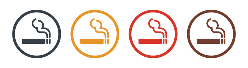 Smoking area icon set. Vector illustration - obrazy, fototapety, plakaty