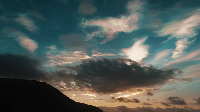 Nacreous Polar Stratospheric Clouds In South Iceland - Timelapse