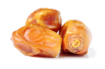 medjool dates on white background