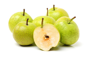pears on a white background