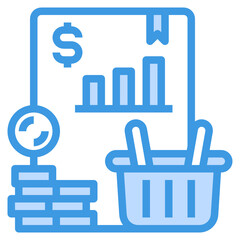 Basket blue outline icon