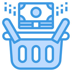 Basket blue outline icon