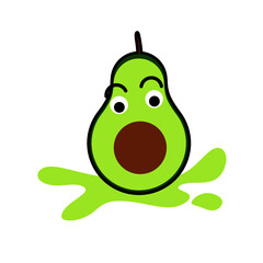 green avocado cartoon in vector illustration. Suitable for web landing page, banner, poster, sticker, social media, kid's book and other. 