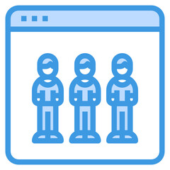 Management blue outline icon