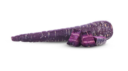 purple carrot on white background
