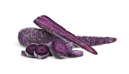 purple carrot on white background
