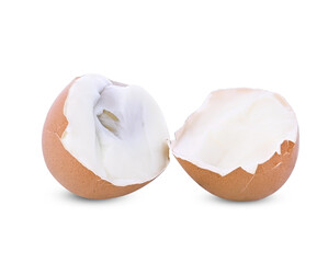 boil egg on white background