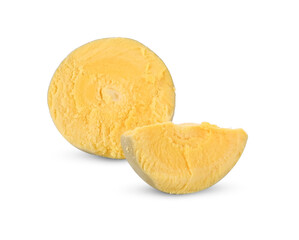 boil egg on white background
