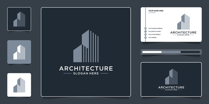 Building architecture logo design branding. Minimalist real estate logo template.