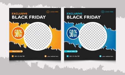 Black Friday Sale Abstract Background, square frame design, Black Friday banner, Vector illustration, Vector Banner