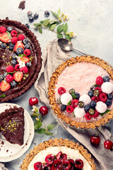 Fruit and berry tarts dessert