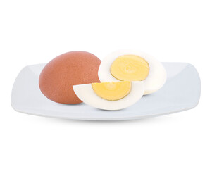 boil egg isolate on white plate