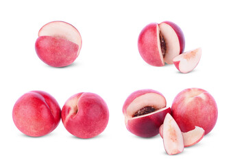 Peach fruit isolated on white background