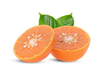 Orange fruits on white background